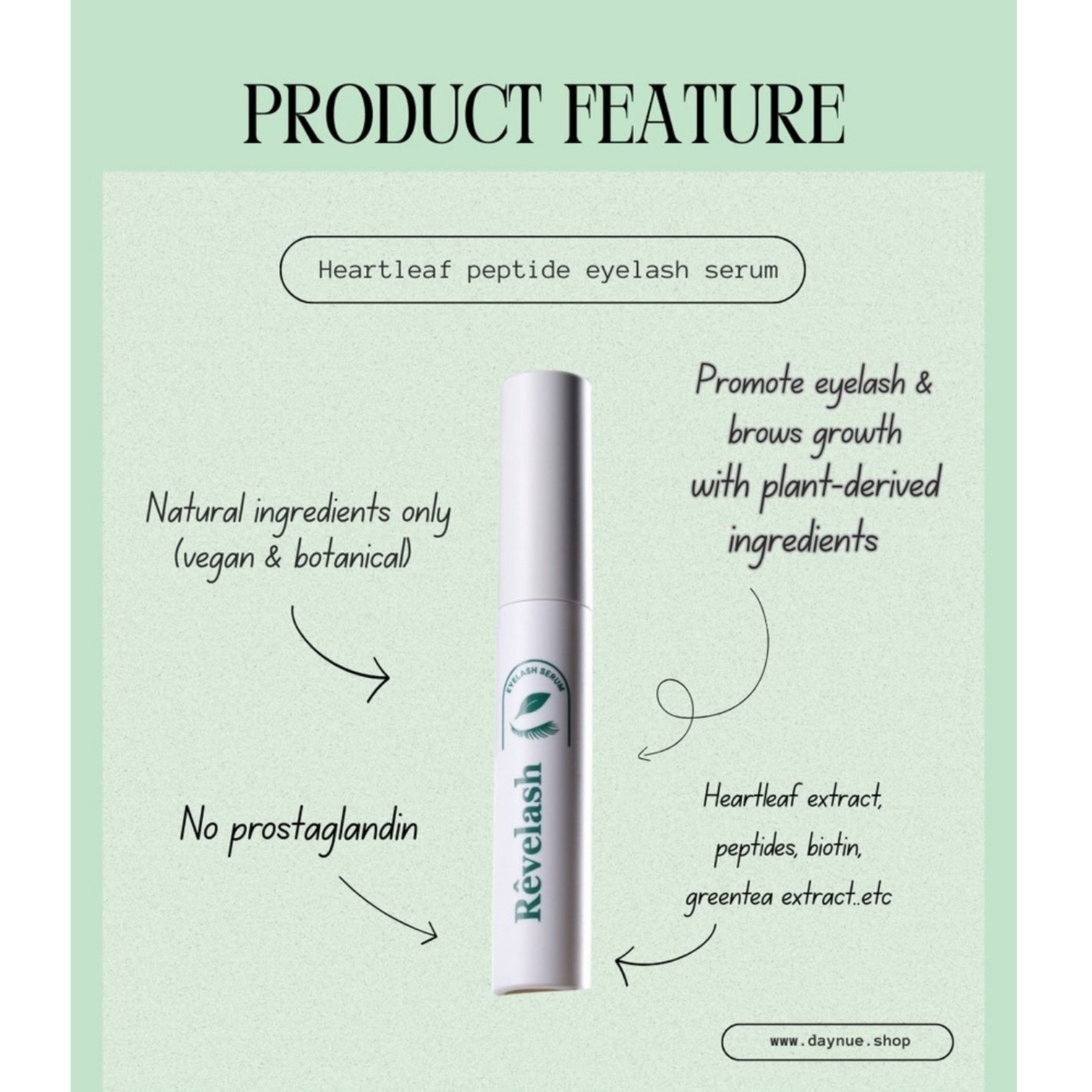 Rêvelash Heartleaf Peptide Complex+ Lash Brow Serum